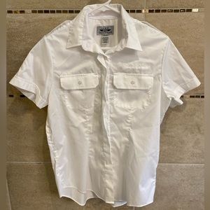 Crew Outfitters short sleeve pilot shirt with eyelets